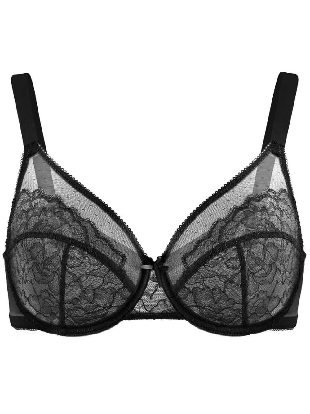 HSIA Enchante Unlined Non-padded Lace Underwire Bra Black